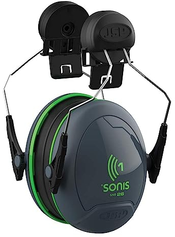 JSP Sonis®1 Mounted Ear Defenders 26dB SNR - Grey/Green (AEB010-0CY-800)