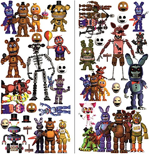 unbrending FNAF Five Nights at Freddys Wandtattoo für Schlafzimmer Jungen und Mädchen Wandbild Wandtattoo Kunsttapete Größe 70cm x 35cm x 2 Blatt Vinyl
