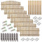 Komplett-Set Vorgarten-Zaun Friesland //7 Elemente (200 x 95 abfallend auf 80 cm (B x H)) inkl. Zubehör // ca. 14,72 lfd. Meter // + 8 Zaun-Pfeiler mit Rundkopf (9 x 9 x 95 cm) + Montagematerial