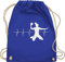 Turnbeutel Rucksack - WM 2023 Trikot Ersatz - Handball Herzschlag für Damen - Unisize - Royalblau - turn beutel handballer geschenk stoffbeutel baumwolle sport turnsackerl 25. geburtstag
