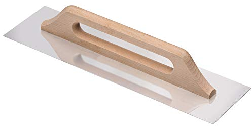Colorus Profi Schweizer Aufziehkelle 48 x 13 cm | Extra breite Glättkelle Edelstahl rostfrei | Flächenspachtel mit Naturholzgriff | Spachtel Werkzeug Trockenbau Werkzeug | Kelle Maurer Werkzeug