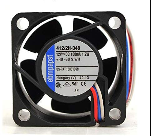 zyvpee 40 x 40 x 20 mm 412/2H-048 12 V 100 mA 1.2 W 3 cables 4 cm 4020 ventilador de servidor
