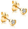 Orovi Damen Ohrringe mit Diamanten Gelbgold Solitär Ohrstecker 18 Karat (750) Gold und Diamant Brillanten 0.1 Ct