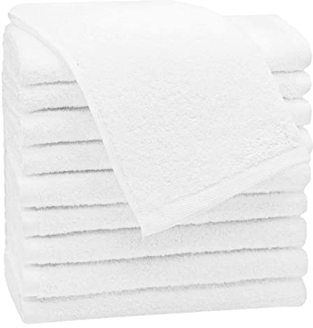 ZOLLNER 10er Set Gästehandtücher - weiche und saugstarke Handtücher - waschbar bis 95°C - Baumwolle - 30x50 cm in weiß