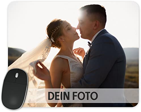 Mauspad selbst gestalten mit eigenem Foto - Mousepad klein, 23x19cm – rutschfeste Gummi Unterseite - Geschenke für Kollegen, Familie, Freund - Zum Geburtstag, Ostern oder Weihnachten
