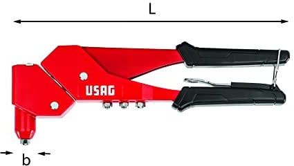 USAG U09950006 Rivettatrice con Testa orientabile a 360°, Rosso