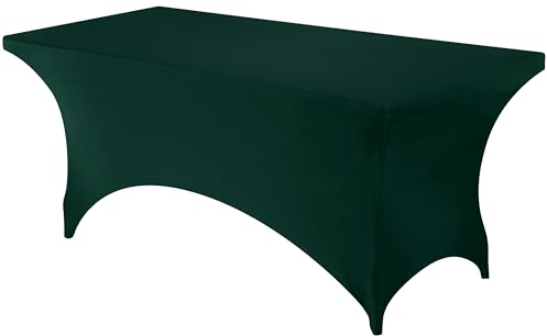 Utopia Kitchen Spandex Table Cloth 1 Pack [6FT, Hunter Green] Fitted, Washable and Wrinkle Resistant Stretch Rectangular Patio Table Cover for Event, Wedding, Banquet & Parties [183Lx76Wx76H] cm