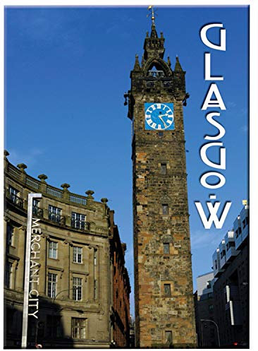 Glasgow Tron Clock Landschaft Metallischer Kühlschrankmagnet