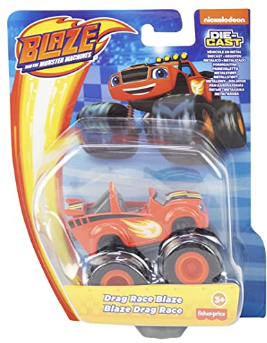 Mattel – CGF20 – Blaze and The Monster Machines – Drag Race Blaze – Die-Cast Spielauto, 8 cm