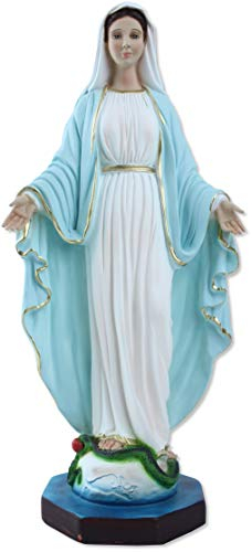 Unbefleckte Madonna-Statue aus Harz, Höhe 40 cm, handgemalt.