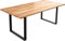 DELIFE Esszimmertisch Edge Akazie Natur 200x100 Metall schwarz Live-Edge