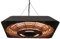 Outsunny Calefactor Exterior para Terraza 800/1200/2000W Estufa Colgante de Techo 3 Niveles de Calor con Iluminación LED Independiente Mando a Distancia e Interruptor Táctil IP45 45x45x10 cm Negro