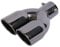 76mm Auspuffspitzen Auspuff, Edelstahl Doppelrohr Auspuffblende Edelstahl Auto Auspuff Dual-Outlet Universal Auspuffblende Schalldampf Endrohr Gerade Doppelendrohr Blende Endrohre