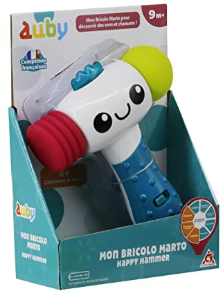 auby Happy Hammer, Sounds & Lights, Baby Toys 9 10 11 12 Months, Gifts for Christmas Birthday,FR461570, Rouge, Bleu, Jaune