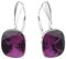 Square 12 mm Wunderbar Hängend Ohrringe 925 Silber Österreichische Zirkonia - Schmuck für Frauen und Mädchen - Hängeohrringe Ideal für Geschenke für Frauen (Ametyst)