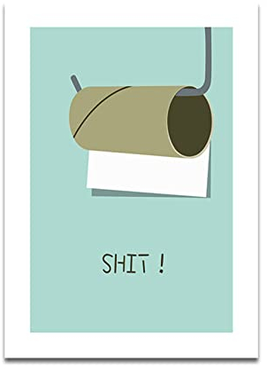 ERBO Badezimmer Deko Bilder - Hochwertiger Kunstdruck - Bilder Badezimmer Bad Toilette - WC Deko - DIN A4 Rolle - Ohne Rahme (21x30cm)