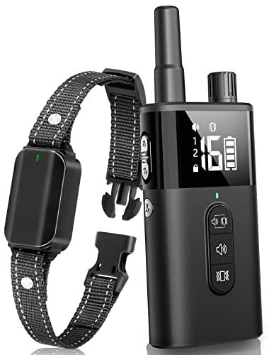 Anti Barking Collar with Remote 1600Ft, Dog Training Bark Collar for Small Medium Large Dogs(10-120 lbs) with Vibration&Sound&Safety Lock, Stop Dog Barking Rechargeable&Waterproof Humane