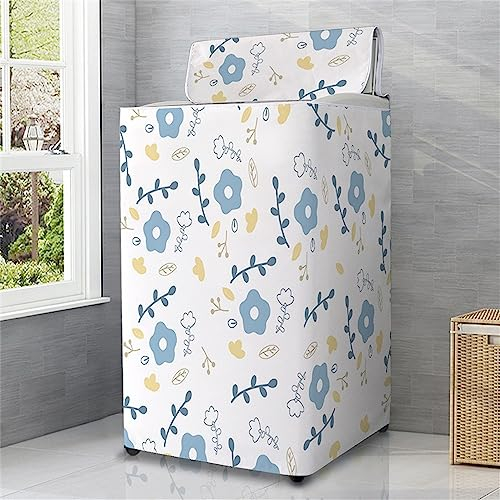 Odot Copertura Lavatrice per Asciugatrice, Coprilavatrice per Lavatrice a Carica Dall'alto Resistente con Cerniera, Fodera per Impermeabile Antipolvere (Fiore,M)