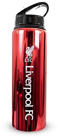 Hy-Pro Bouteille UV en aluminium sous licence officielle Liverpool F.C 750 ml | Paille pliable intégrée, finition néochrome, étanche, légère, sans BPA