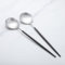 Zerophilo Salad Servers,Spoon and Fork Set 11.41 inch,18/10 Stainless Steel Salad Serving Titanium Plating (black silver)