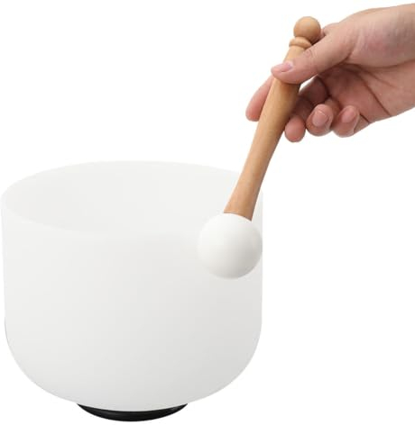Lfhelper 8-Inch Pure Quartz Crystal Singing Bowl Set, G Note Sound Bowl - Meditation, Sound Therapy, Chakra Healing - Clear Resonant Sound