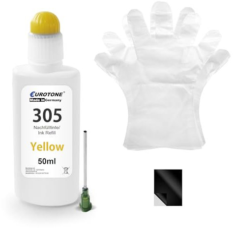 Eurotone HP-304- Nachfüllung Yellow/Gelb für HP Envy 5030 5032 5000 DeskJet 2600 2620 2630 3750 3760 5010 5032 3720 5020 3762 2633 3730 3733