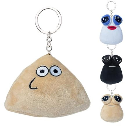Alien Po-u Plüsch Schlüsselanhänger, Alien Po-u Kuscheliges Plüschtier, Gefüllter Cartoon Niedliches Alien Plüsch Schlüsselanhänger Spielzeug, Haustier Alien-Stoffpuppe, Weiche Kuscheltiere