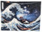 Großer 150x200CM Große Welle von Kanagawar bei Nacht XXL Wandteppich Wandbehang | Wandtuch Tuch Tapestry | Wanddeko für Wohnzimmer Geschenk ästhetisch