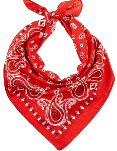 Bandana Damen Herren,Nickitücher Kopftuch Halstuch Männer, Unisex Tuch Bindetuch (Rot)