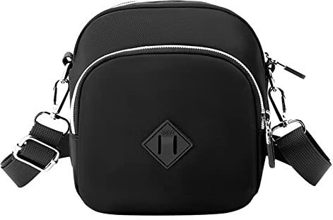 Der Outsider Taschen Lässige Umhängetasche aus Nylon mit Blumenmuster für Damen, Umhängetasche, Messenger-Taschen, Sport-Gürteltasche Aigner Taschen Damen (Black, One Size)