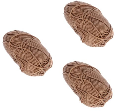 HOODANCOS 3stücke Milch Baumwolle Garn Chunky Handgewebtes Häkeln Strickwolle Khaki Für Pullover Schals Und -projekte Super Weich Und Warm Maschinenwaschbar