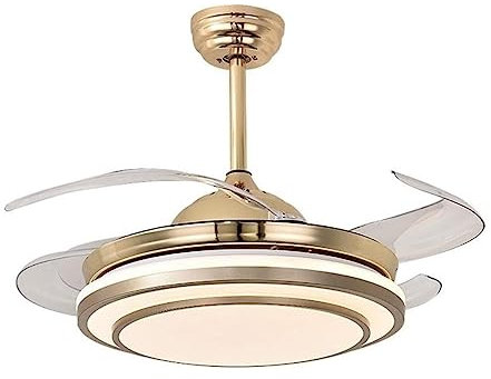 Ventilador de Techo con Luz Luz De Ventilador De Techo Redonda Invisible Sala De Estar Comedor Luz De Ventilador Dormitorio Hogar Con Luz De Ventilador Control Remoto Lampara Ventilador Techo(36inches
