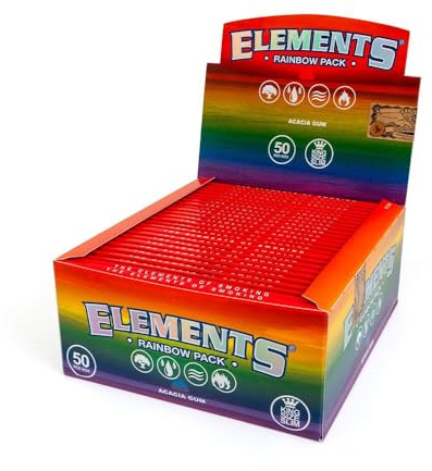 King Size Ultradünnes Rainbow Zigarettenpapier Elements