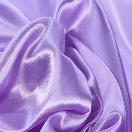Lavendel-Satin-Stoff, 4,5 m – seidiger Satin-Stoff, 152,4 cm breit, Basteln, Nähen, Futtermaterial, Stoff für Brautparty, Geburtstag, Party, Hochzeit, Hintergrund, Drapierung und DIY-Dekorationen