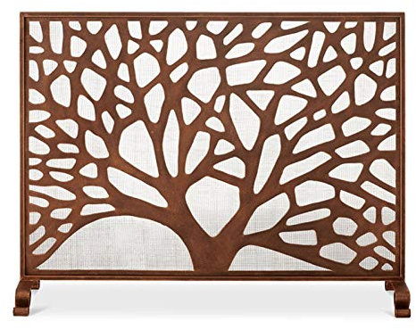 ZXLAGDBP Single Panel Fireplace Screens Electric Fireplace Screen Protector Mesh Fireplace Screen Corner Fireplace Screen Baby Fireplace Screen -38.6×31×8.7 In