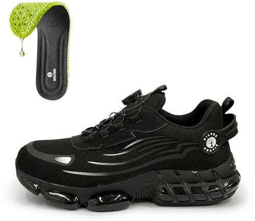 Silvex Cloudwalk Chaussures de Sécurité Homme et Femme - Confort Exceptionnel - Semelles Orthopédiques Respirantes - Design Élégant - Idéales pour Travail et Loisirs - Carbon Black
