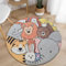 AIMECO Weicher Kuscheliger Kinderteppich Weicher Rund Carpet Wohnzimmer Teppichen Mädchen Schlafzimmer Kinderzimmer Waschbarer Pflegeleicht Teppiche Motiv Rund 200cm Zoo