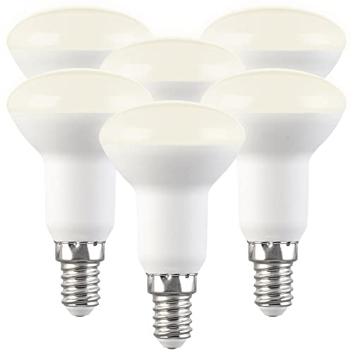 Luminea Reflektor Glühbirne E14: 6er-Set LED-Reflektoren, R50, warmweiß, 450 lm, E14, 5W (ersetzt 40W) (LED-Leuchtmittel Reflektor, LED-Leuchtmittel Tropfenform, Wohnzimmerleuchten)