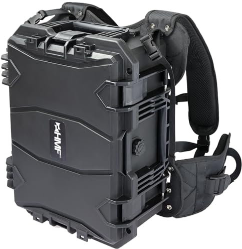 HMF 15401-02 Outdoor Kamerarucksack mit Rasterschaumstoff, Fotorucksack groß | 47,5 x 38 x 22,5 cm