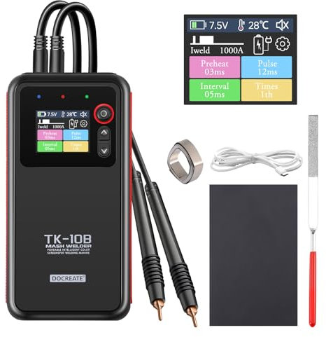 Saldatrice a punto per batterie, saldatrice portatile da 5000mAh con doppio impulso, 99 velocità regolabili per batterie fai da te, indicatore LED