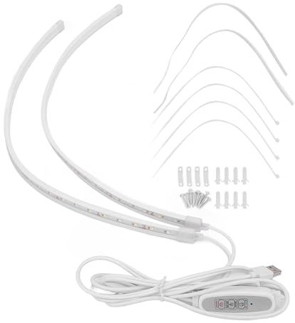 LED wachsen Leuchtstreifen Silikon 60 LEDs 4 Dimmbare Stufen 3000k Anlage Anbau Lampe mit Speicher Timer für Innenpflanzen Büro Gewächshaus