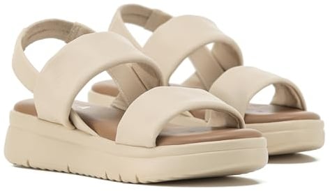 VIVASHOES Women's Lightweight Elasticated Strap Sandals – Flatform Small wedge Sandal - Soft Comfort Memory Foam Innersoles - True to Size Good for Wide Fit - Comfortable Summer Shoes