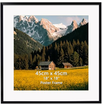 EYMPEU Bilderrahmen 45x45cm, 1 Stück, Posterrahmen für die Wand, geeignet für Büros und Wohnungen, Schwarz