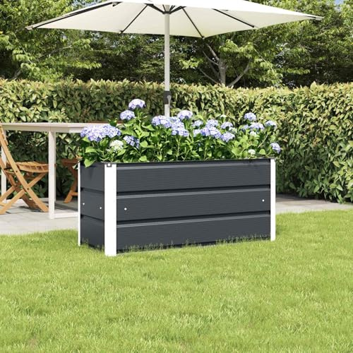 INLIFE Jardinière Anthracite 100 x 40 x 45 cm Acier