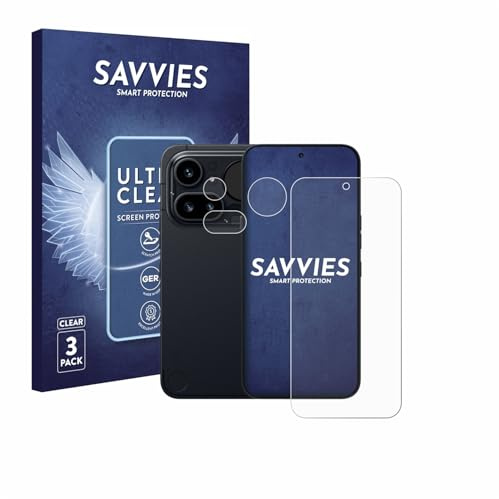 Savvies Schutzfolie für Nothing Phone (4a) Pro | (Display+Kamera) 6 Stück Transparenter Displayschutz Made in Germany Ultra-Klar Displayschutz-Folie