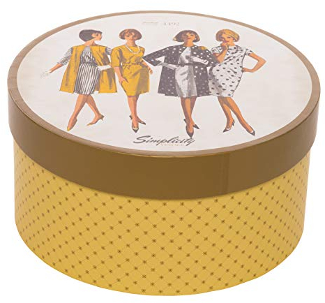 Simplicity 559360001 Vintage Fashion Nähkästchen, 1960er-Jahre, rund, B x L x H 18 x 9,5 cm