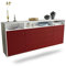 Dekati Sideboard Bellevue hängend (180x77x35cm) Korpus Weiss matt - Front Rot - Push to Open - Leichtlaufschienen