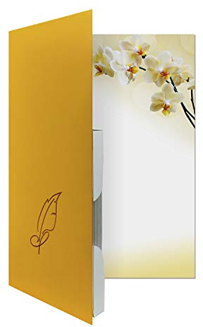 Briefpapiermappe Orchidee hell BM371 – 20 Blatt Designpapier DIN A4, 15 Umschläge DIN B6, – Hochwertiges Motivpapier Geburtstag, Einladung, Jubiläum, Liebesbrief, Blumen – Druckerpapier 90 g/m²