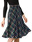 Allegra K Damen Tartan Plaid Hohe Taille Gürtel Vintage A-Linie Midi Rock - mehrfarbig - Groß
