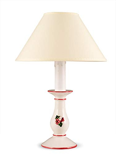 Helios Leuchten 4070212 LED Tischlampe Lampe Keramik | Tischleuchte Leuchte Stoffschirm gelb | Schreibtisch Nachttisch Leselampe | 6W 3000K warmweiss